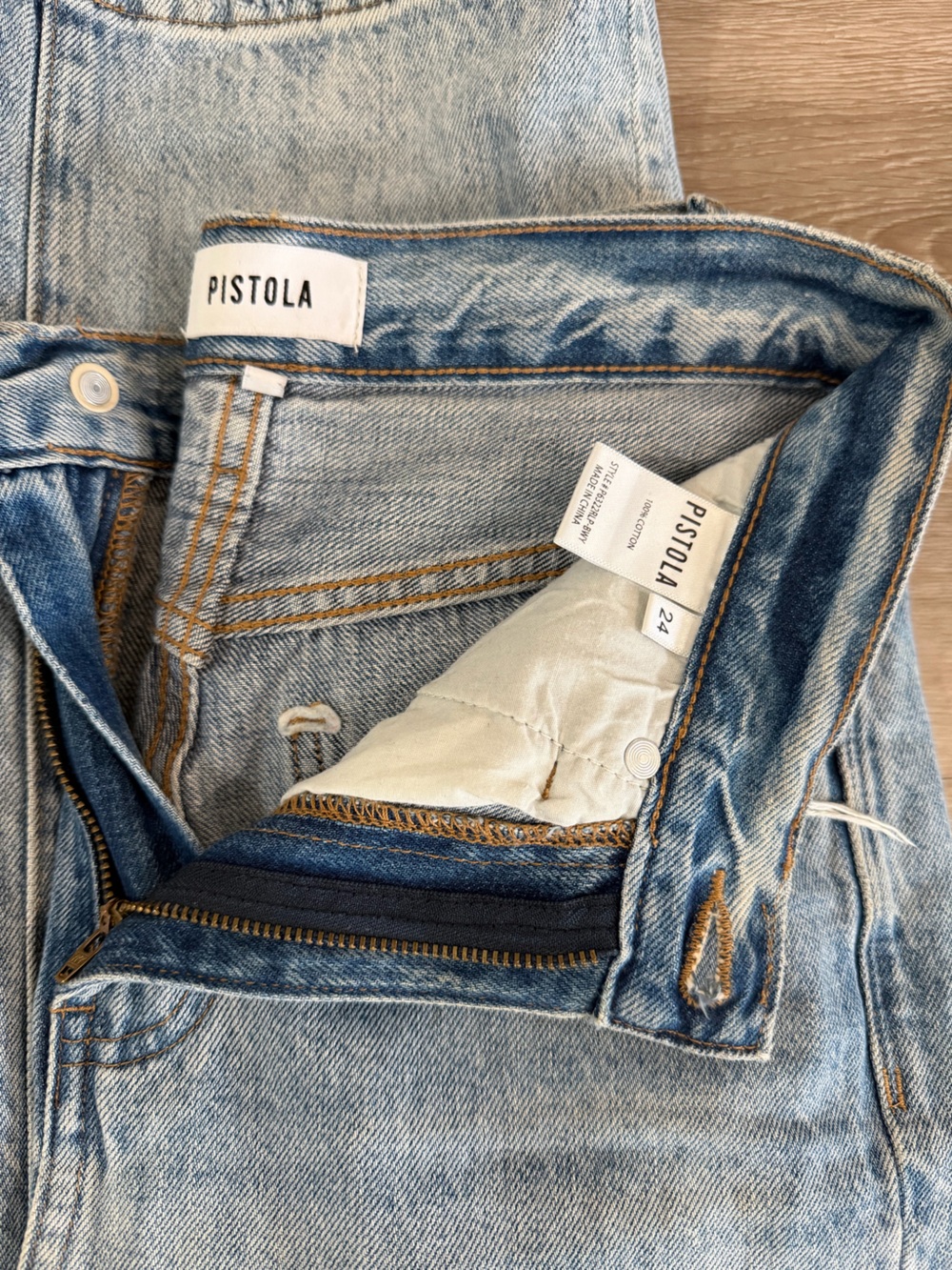 Pistola Denim Cassie Super High Rise  Straight Jean Size 24 - Picture 6 of 9